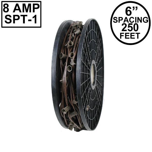 Novelty Lights Select C9 250' Spool 6" Spacing 8 Amp Brown Wire
