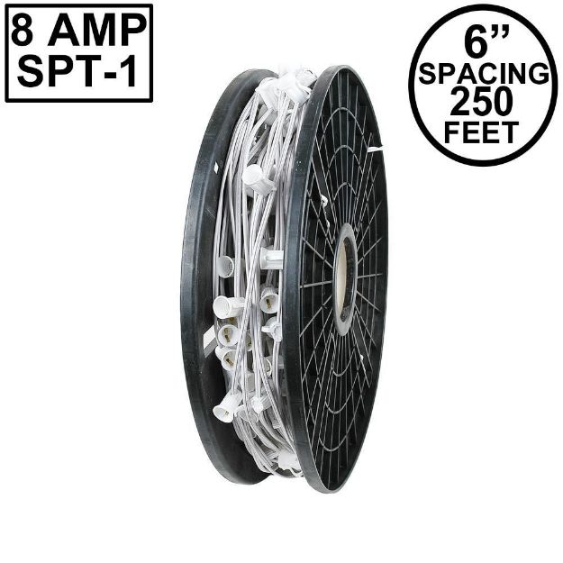 Novelty Lights Select C9 250' Spool 6" Spacing 8 Amp White Wire