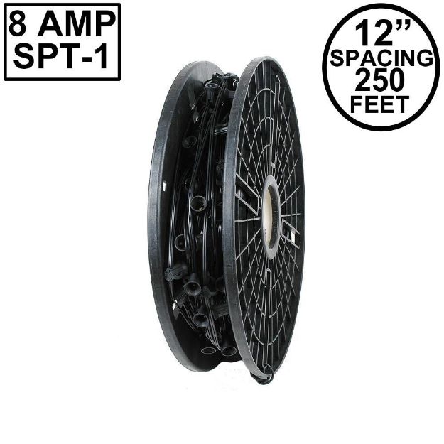Novelty Lights C9 250' Spool 12" Spacing 8 Amp Black Wire