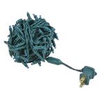 Commercial Grade Wide Angle 100 LED Teal 34' Long on Green Wire
