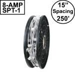 Novelty Lights Select C9 250' Spool 15" Spacing 8 Amp White Wire