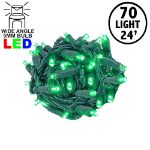 Commercial Grade Wide Angle 70 LED Green 24' Long on Green Wire