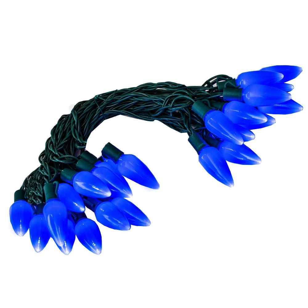 Commercial Grade LED Ceramic C9 Light Sets with Blue Bulbs Novelty