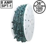 Premium Commercial Grade 8 Amp C9 1000' Reel Green Wire 36" Spacing