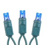 Twinkling Coaxial 50 LED Blue 6" Spacing Green Wire