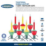 Traditional Classic Bubble Light Set 7 Lamps Red/Blue/Yellow