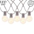 25 LED Filament G40 Globe String Light Set with Warm White Bulbs on Brown Wire