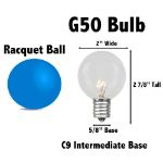 25 LED Filament G50 Globe String Light Set with Warm White Bulbs on White Wire