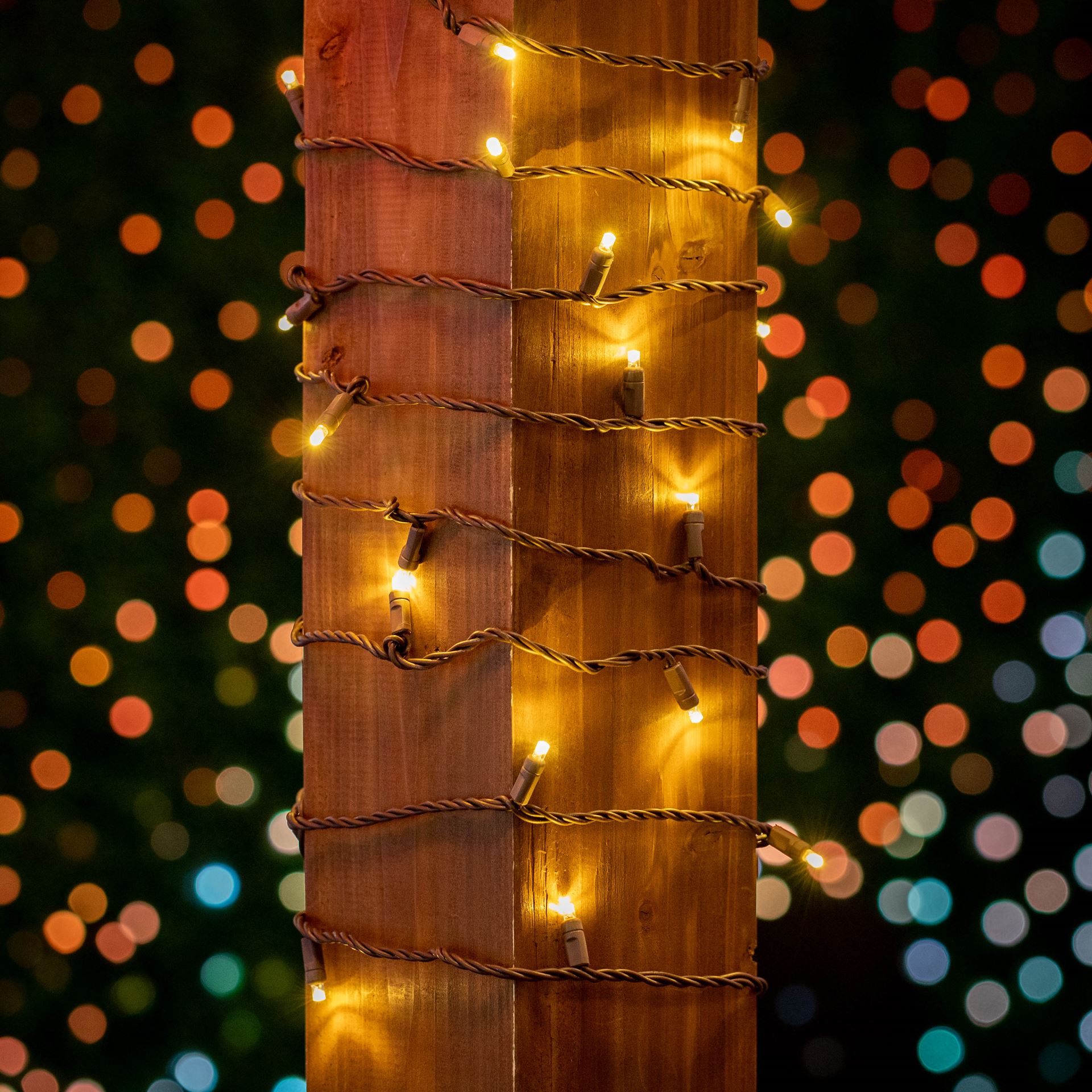 100 Light LED Christmas Mini Light Set, Patio Light, Warm White, Brown Wire, 34’ - Bild 33 von 39