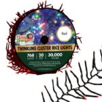 LED Twinkling Cluster Rice Light Set - 768 Red Lights on Green Wire