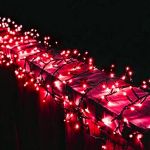 LED Connectable Twinkling Rice Light Set - 1000 Red Lights on Green Wire