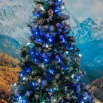 Blue and White 70 LED C6 Strawberry Mini Lights Commercial Grade Green Wire
