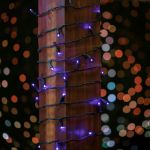 50 LED Purple LED Christmas Lights 11' Long on Green Wire
