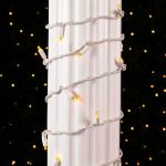 50 LED Yellow LED Christmas Lights 11' Long on White Wire
