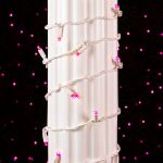 Commercial Grade Wide Angle 50 LED Pink 25' Long White Wire