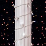 50 LED Pure White LED Christmas Lights 11' Long on White Wire