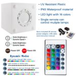 8 Inch Plastic LED Cube, RGBW, Rechargeable, Waterproof, Remote Controlled