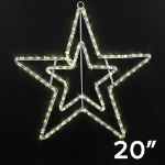 20" Double Star  LED Rope Light Motif