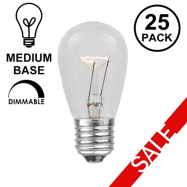 25 Pack of Clear S14 11 Watt Bulbs Medium Base e26 