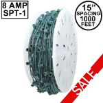 Premium Commercial Grade C9 1000' Spool 15" Spacing 8 Amp Green Wire