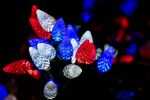 Red White & Blue 70 LED C6 Strawberry Mini Lights Commercial Grade on Green Wire