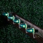 100 C9 Christmas Light Set - Teal Bulbs - Green Wire