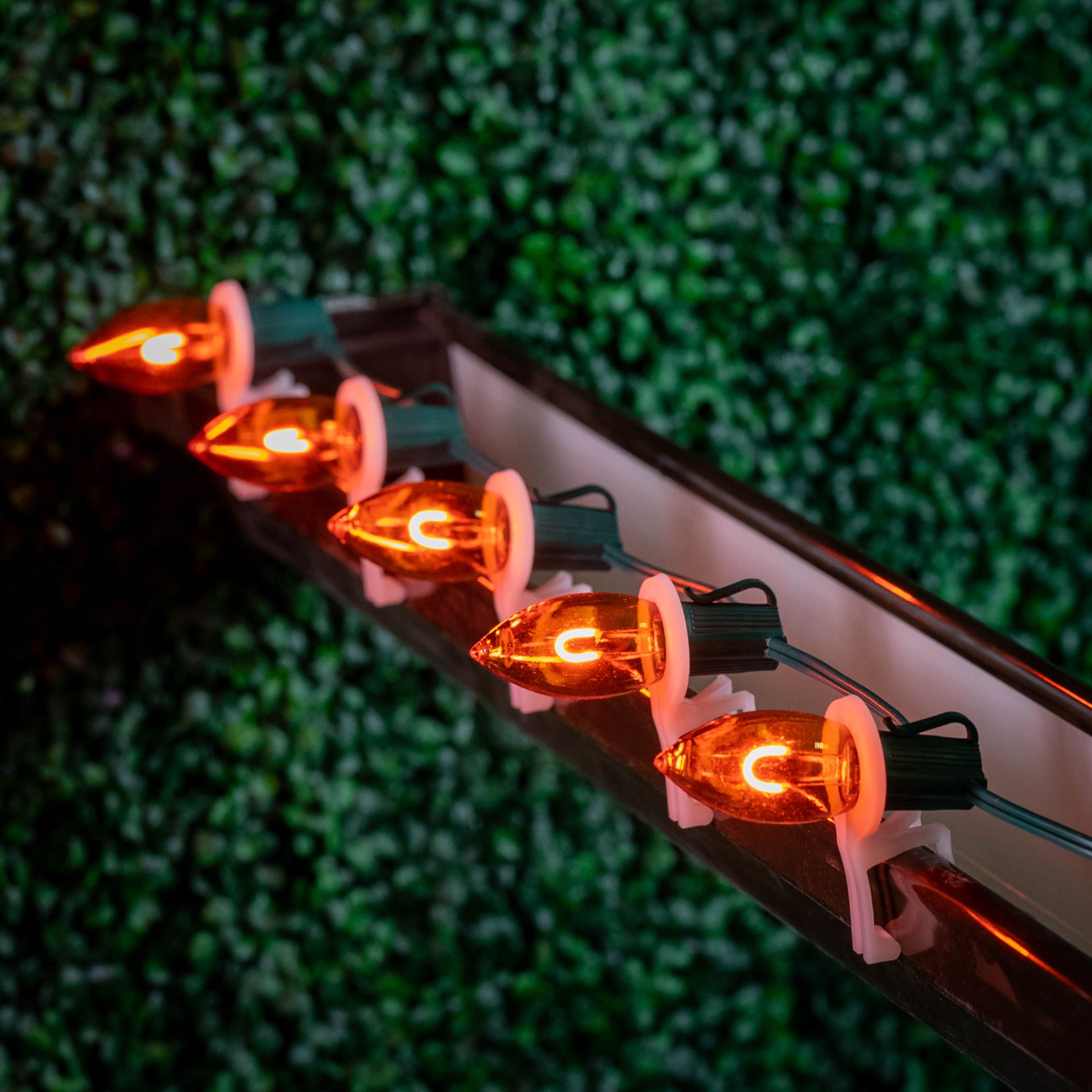 LED Plastic Flex Filament Amber(Orange) C9 Replacement Christmas Lights ...