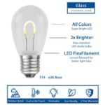 Warm White S14 U-Shaped LED Glass Flex Filament Replacement Bulbs 25 Pack