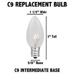 C9 - Light Blue - Ceramic (plastic) LED Replacement Bulbs - 25 Pack