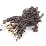 Frosted Christmas Mini Lights 100 Light 50 Feet Long on Brown Wire