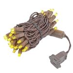 50 LED Yellow LED Christmas Lights 11' Long on Brown Wire