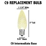 Lime Green C9 LED Replacement Bulbs 25 Pack 
