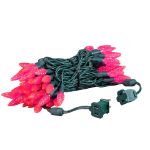 *NEW* TrueTwinkle® Pink 70 LED C6 Strawberry Mini Lights Commercial Grade on Green Wire