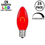 Red C9 U-Shaped LED Plastic Flex Filament Replacement Bulbs 25 Pack 