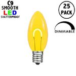 Yellow C9 U-Shaped LED Plastic Flex Filament Replacement Bulbs 25 Pack 