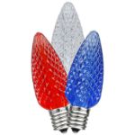 Red/White/Blue C9 LED Replacement Bulbs 25 Pack