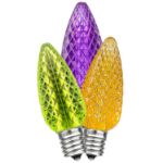 Lime/Purple/Orange C9 LED Replacement Bulbs 25 Pack 
