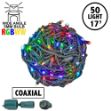 50 RGB + Warm White LED 4" Spacing Green Wire Coaxial w/o Power Supply & Remote