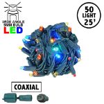 Coaxial 50 LED Multi 6" Spacing Green Wire