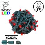 Coaxial 50 LED Red 4" Spacing Green Wire