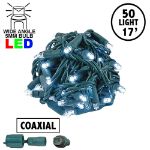 Coaxial 50 LED Pure White 4" Spacing Green Wire