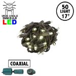 Coaxial 50 LED Warm White 4" Spacing Brown Wire