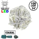 Coaxial 100 LED Warm White 4" Spacing White Wire