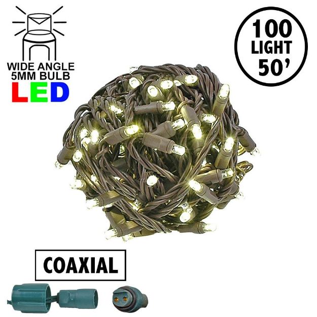 Coaxial 100 LED Warm White 6" Spacing Brown Wire