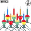 Traditional Bubble Light Set 8 Lamps Red/Blue/Orange/Green