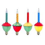 Red/Blue/Orange/Green Bubble Light With Multi Base Replacements 4 Pack 