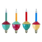 Red/Blue/Orange/Green Classic Bubble Light With Multi Base Replacements 4 Pack 