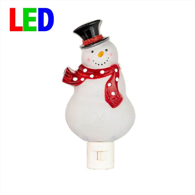 Christmas Night Light - Snowman - Swivel Plug w/LED Bulb