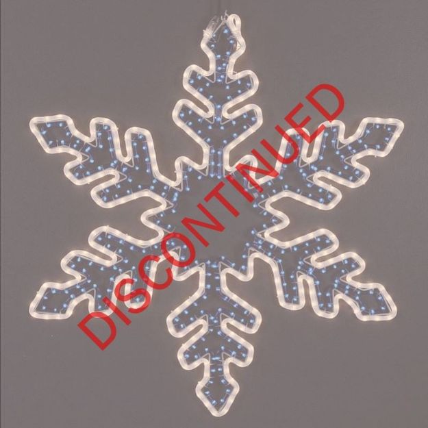 36" Bi-Color Rope Light Snowflake-Frosted White & Blue