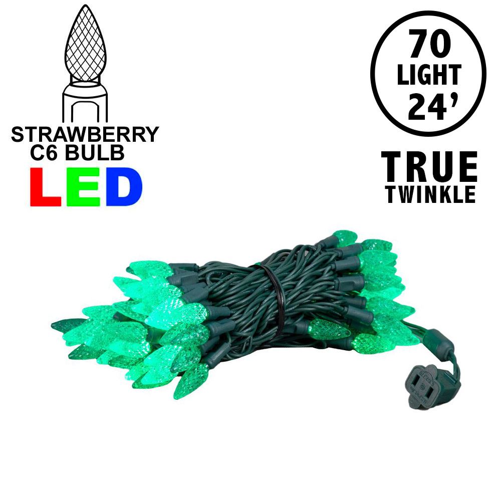 True Twinkle Commercial C6 LED 70 Light Green Strawberry Mini